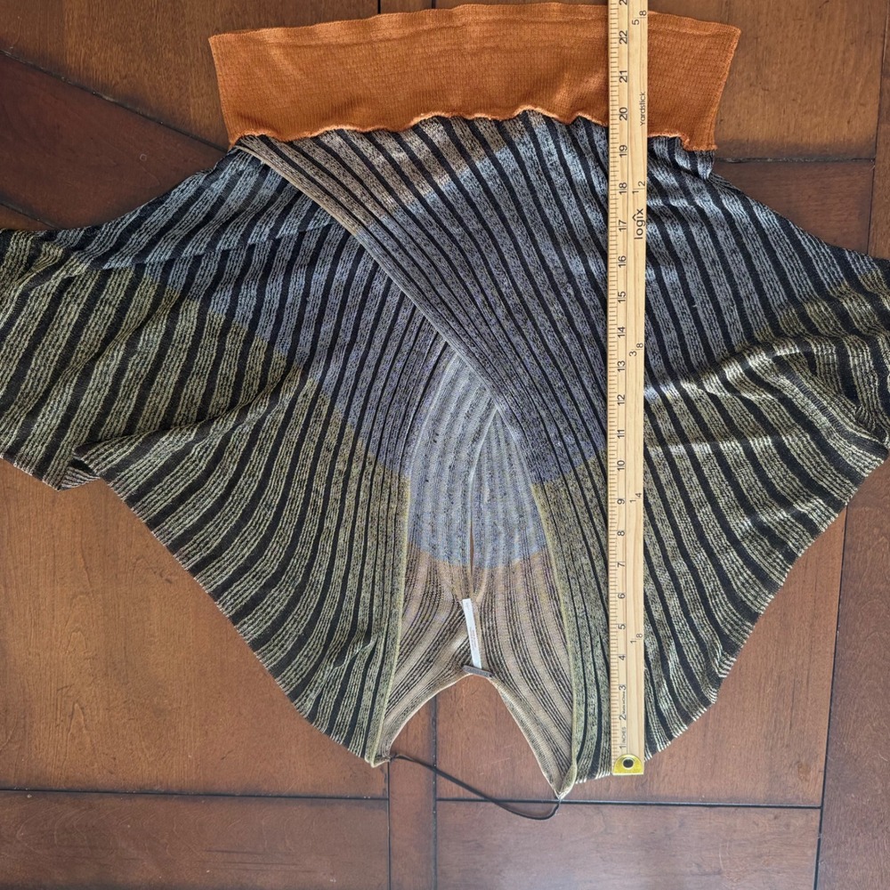 Free People Striped Ribbed Wrap Top in Olive, Gray and Rust - Picture 10 of 10